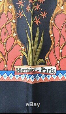Hermes Carré Neuf Authentique Axis Mundi 90 Cm Silk Scarf With Box+ 2003