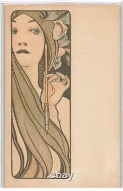 Illustrateur Mucha Alphonse #fg58617 La Femme Au Pinceau Art Nouveau