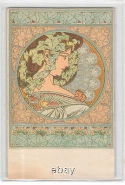 Illustrateur #fg61985 Mucha Serie Lierre Femme Art Nouveau
