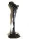 Important Pierrot Art Nouveau, Statue En Bronze De Femme Curiosa Nu