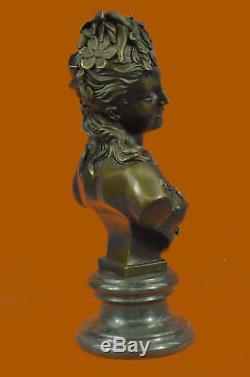 Incroyable Style Art Nouveau Bronze Buste Femelle Fille Femme Signée B. Carrier