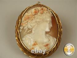 Intaille Bijoux Pendentif Coquille 14 Carat Or Art Nouveau Antique Femmes