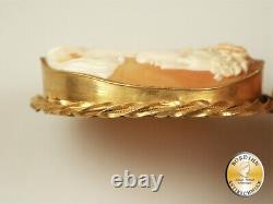 Intaille Bijoux Pendentif Coquille 14 Carat Or Art Nouveau Antique Femmes