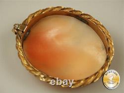 Intaille Bijoux Pendentif Coquille 14 Carat Or Art Nouveau Antique Femmes