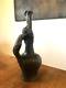 Joli Petit Soliflore En Étain, Anse Femme Nue, Art Nouveau Signé C De Franoz