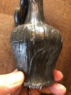 JOLI PETIT SOLIFLORE EN ÉTAIN, ANSE FEMME NUE, ART NOUVEAU signé C de FRANOZ
