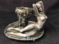 JOUANT Jules 1860 1921 La Captive Femme Libellule Nue Bougeoir Art Nouveau