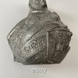 J. GARNIER. Vase Pichet en étain à la Femme nue et aux Fleurs Art Nouveau 1900
