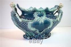 Jardinière Ceramique Art Nouveau Barbotine Femme 1900 Majolica Ceramics