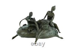 Jardinière en bronze femme de style Art nouveau d'après Henry