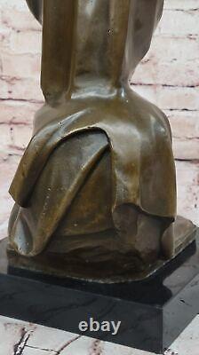 Jean La Style Art Nouveau Bronze Femme Sculpture Élégant Femelle Figure Moderne