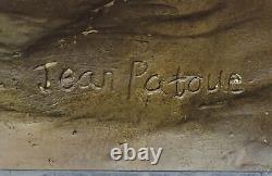 Jean La Style Art Nouveau Bronze Femme Sculpture Élégant Femelle Figure Moderne