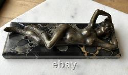 Jeune Femme, Bronze Signé Alexandre Auguste Caron. Art Nouveau