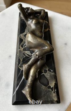 Jeune Femme, Bronze Signé Alexandre Auguste Caron. Art Nouveau