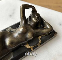 Jeune Femme, Bronze Signé Alexandre Auguste Caron. Art Nouveau