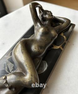 Jeune Femme, Bronze Signé Alexandre Auguste Caron. Art Nouveau