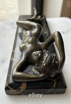 Jeune Femme, Bronze Signé Alexandre Auguste Caron. Art Nouveau