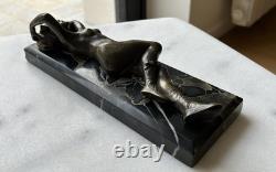 Jeune Femme, Bronze Signé Alexandre Auguste Caron. Art Nouveau