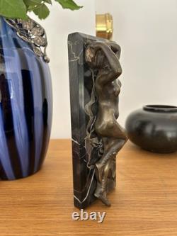 Jeune Femme, Bronze Signé Alexandre Auguste Caron. Art Nouveau