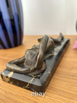 Jeune Femme, Bronze Signé Alexandre Auguste Caron. Art Nouveau