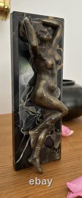 Jeune Femme, Bronze Signé Alexandre Auguste Caron. Art Nouveau