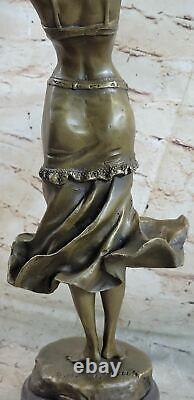 Joli Français Style Art Nouveau Femme Figuratif Bronze Cire Seal Sculpture Ouvre