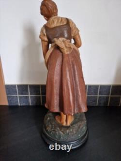 Joseph Le Guluche Sculpture en terre cuite Femme à la fontaine sujet Art Nouveau