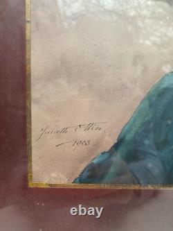 Juliette Ottin (1877-1944) Portrait De Jeune Femme Médiévale, 1903 Art Nouveau
