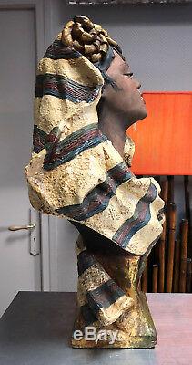 Koenig & Lengsfeld Buste de femme orientale en terre cuite époque art nouveau