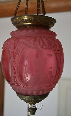 LANTERNE BACCARAT ROUGE rubis decor de femmes ART NOUVEAU LUSTRE lantern