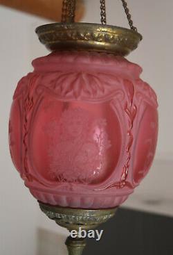 LANTERNE BACCARAT ROUGE rubis decor de femmes ART NOUVEAU LUSTRE lantern