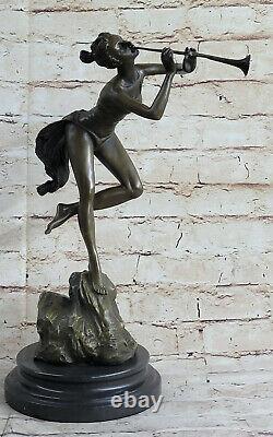 LG Papillon Femme Nymphe Style Art Nouveau Bronze Vintage Sculpture Figurine Art