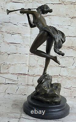 LG Papillon Femme Nymphe Style Art Nouveau Bronze Vintage Sculpture Figurine Art