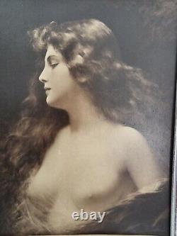 LITHOGRAPHIE FEMME NUE LITHOGRAPH NUDE WOMAN. Art nouveau Adolphe Braun