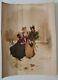 La Balade En Patins Vers 1900 Affiche Originale Art Nouveau Mode Femme