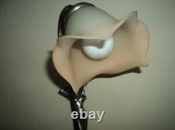 Lampe ART NOUVEAU femme argenté tulipe pate de verre