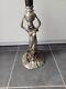 Lampe A Poser Art Nouveau Femme Étain Vintage
