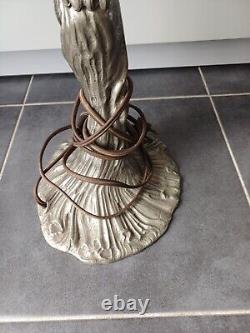 Lampe A Poser Art Nouveau Femme Étain Vintage