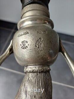 Lampe A Poser Art Nouveau Femme Étain Vintage