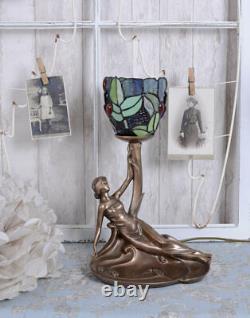 Lampe Art Nouveau Figure Féminine de Table Antique Décorative Neuf