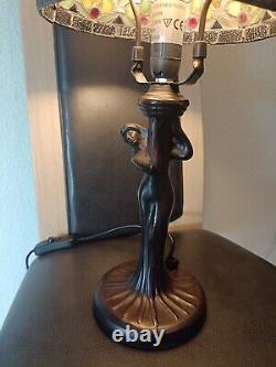 Lampe Tiffany Chapeau Ancien Pied Femme Style Art Nouveau
