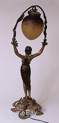 Lampe art nouveau Bronze Femme