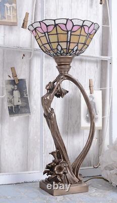 Lampe de table Art Nouveau lampe de bureau Secession style femme sculpture neuf