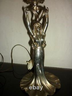 Lampe figurative ART NOUVEAU femme WMF argenté