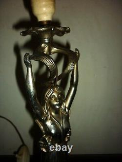 Lampe figurative ART NOUVEAU femme WMF argenté