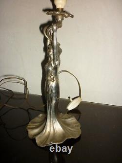 Lampe figurative ART NOUVEAU femme WMF argenté