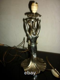Lampe figurative ART NOUVEAU femme WMF argenté