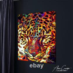 Leopard Print Canvas Animal Wall Art Poster Leopard Painting Framed Art Pop Art
