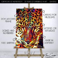 Leopard Print Canvas Animal Wall Art Poster Leopard Painting Framed Art Pop Art