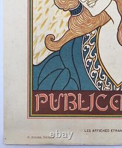 Lithographie Originiale Louis Rhead Prang's Easter Femme Art Nouveau Chaix 1897